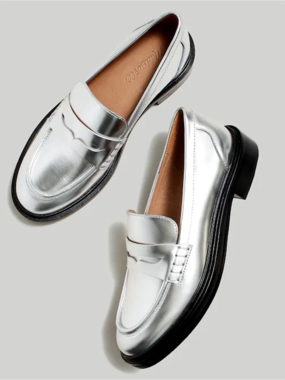 Madewell Silver Loafers